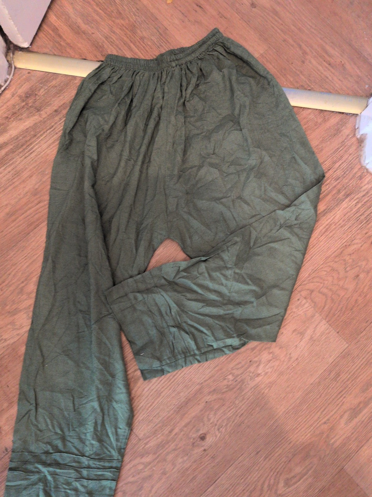 XS Green Elastic Waist Harem Trousers