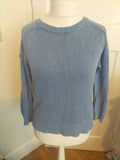 Ladies Zara Size Large Blue Ribbed Jumper