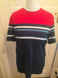 M&S Large Navy Blue And Red Short Sleeve T-shirt