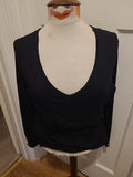 Ladies Peacocks Size 12 Black V Neck Long Sleeved Tshirt
