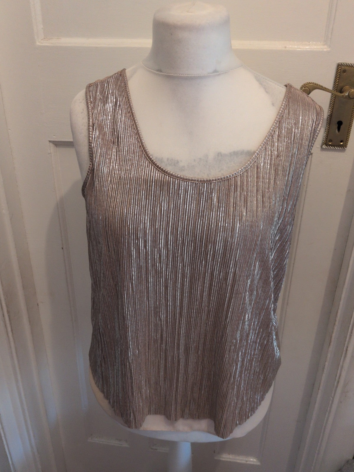 Tu 12 Gold Shimmer Sleeveless Blouse