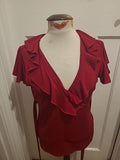 Ladies Venezia Size 14 Red Sleeveless Blouse
