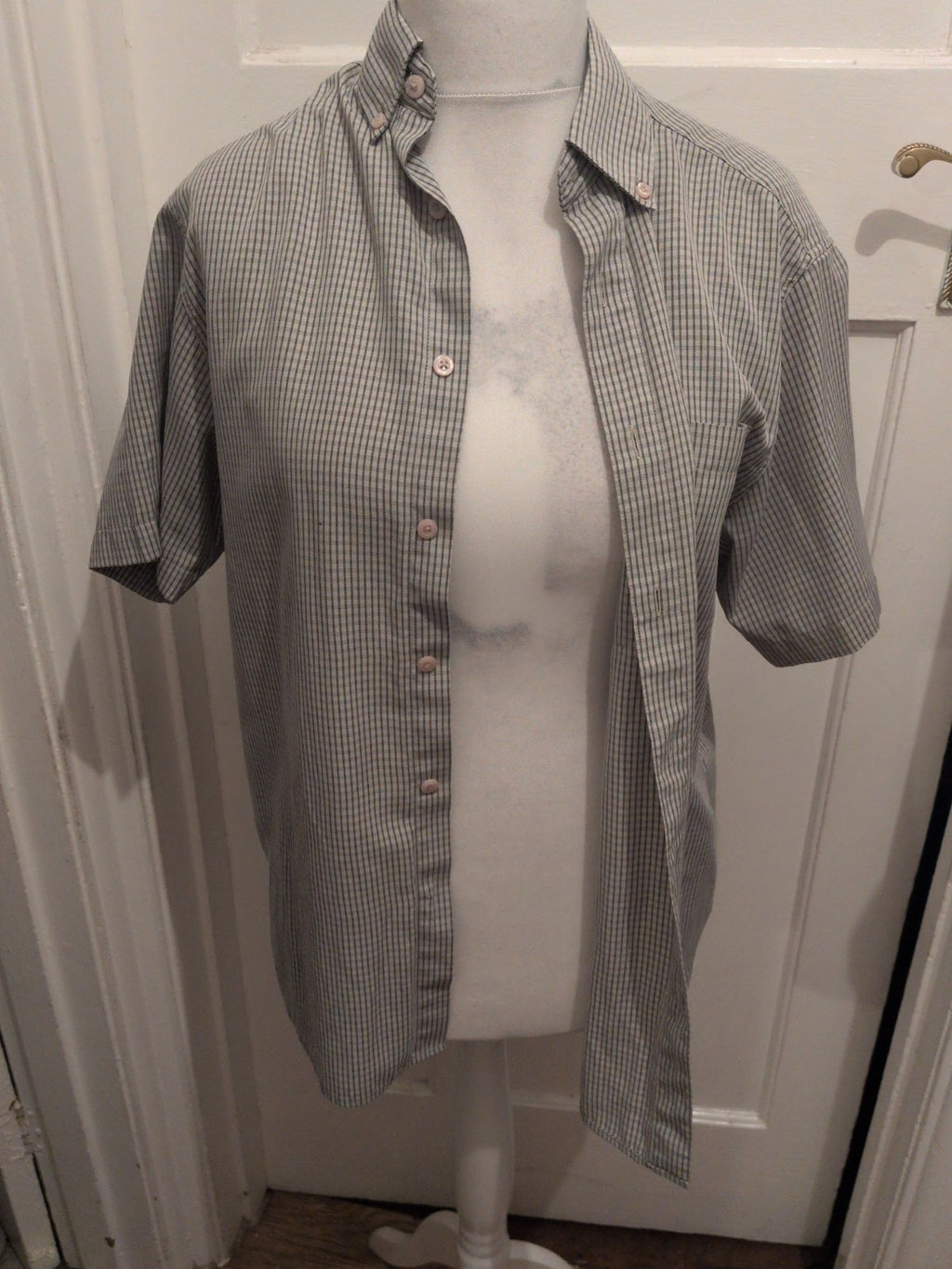 Thomas Nash Small Pale Green Check Short Sleeve Soft Touch Shirt