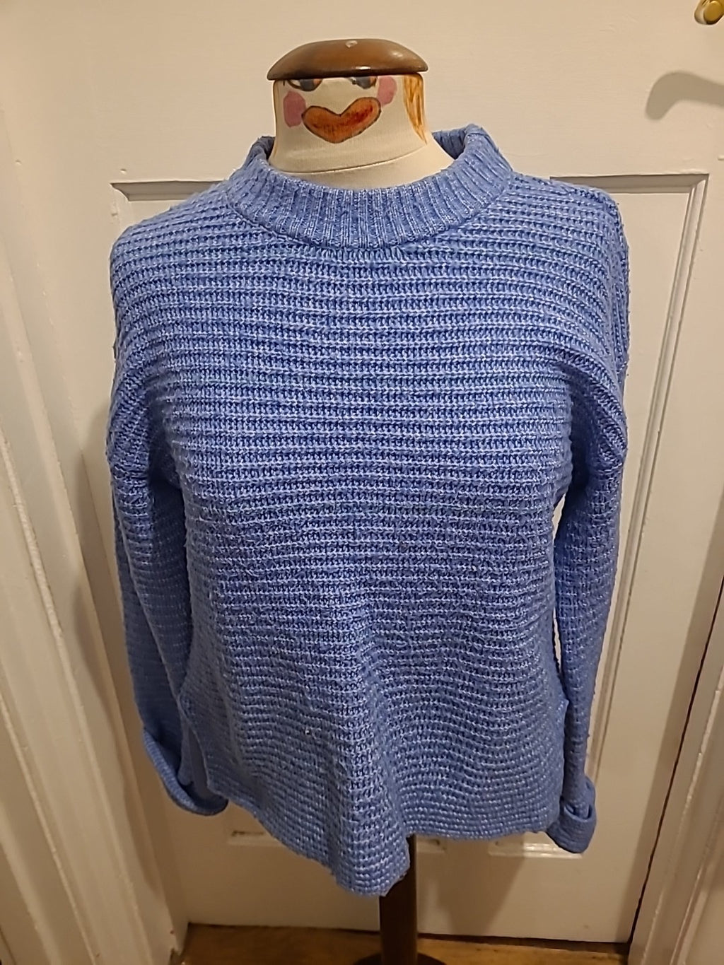Ladies John Lewis Size Medium Blue Fleck Knit Pullover Jumper