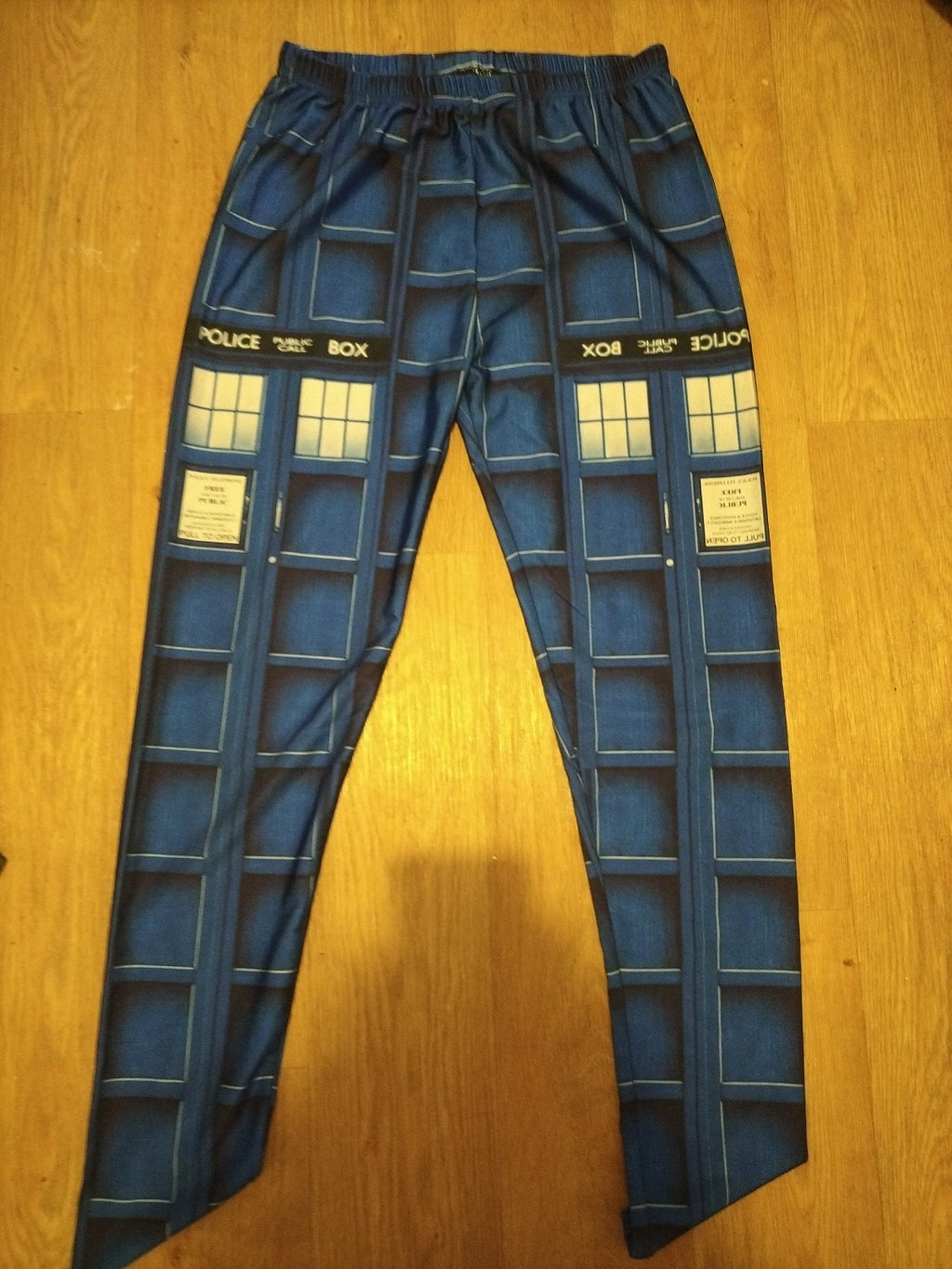 Ladies Size M/L Blue Tardis Leggings
