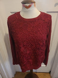 Ladies Soon Size 12 Purple Lace Lined Long Sleeved Blouse