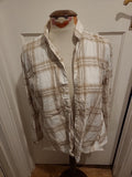 Ladies New Look Size 14 Beige White Check Pyjama Top