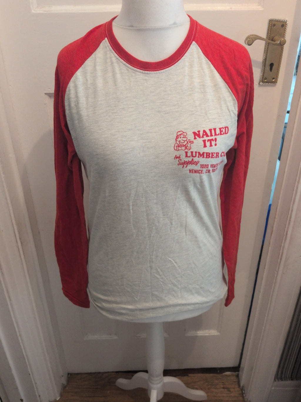 Superdry Medium Stone And Red Long Sleeve T-shirt