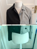 Shein Large Half Grey Half Black Long Sleeve Button Blouse