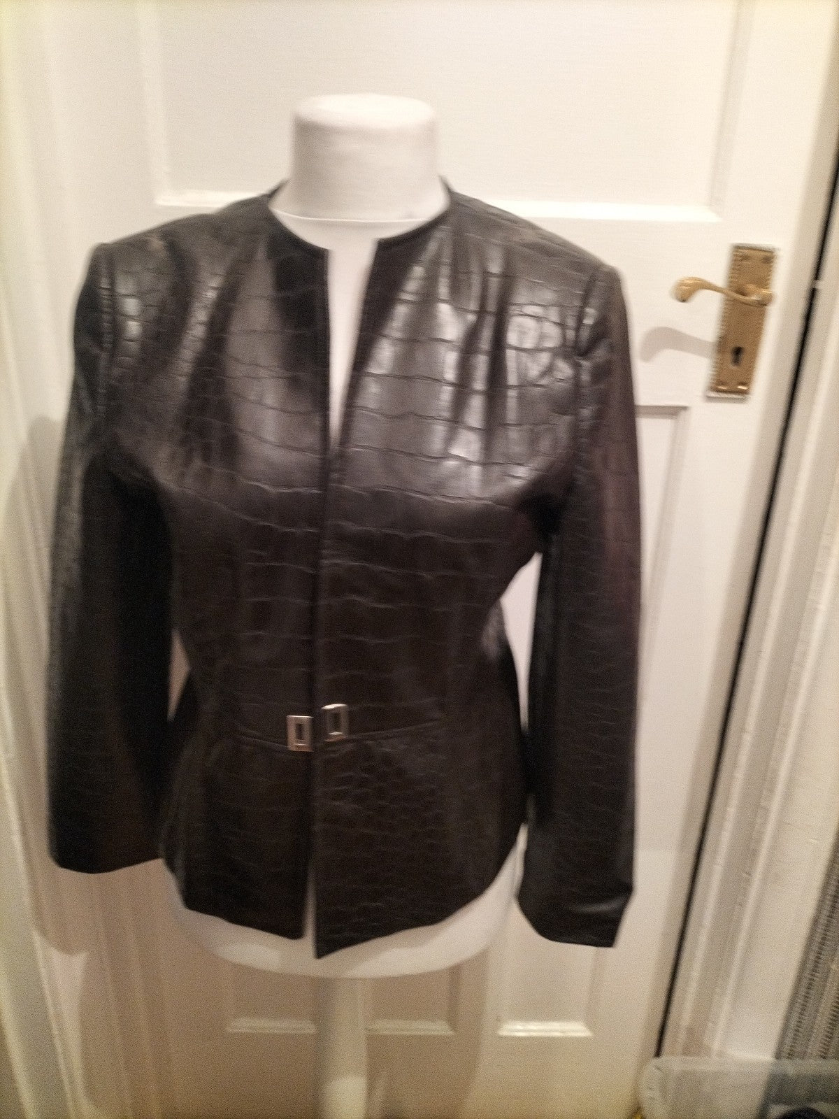 Ladies El Corte Size EU 44 Dark Brown Pleather Jacket