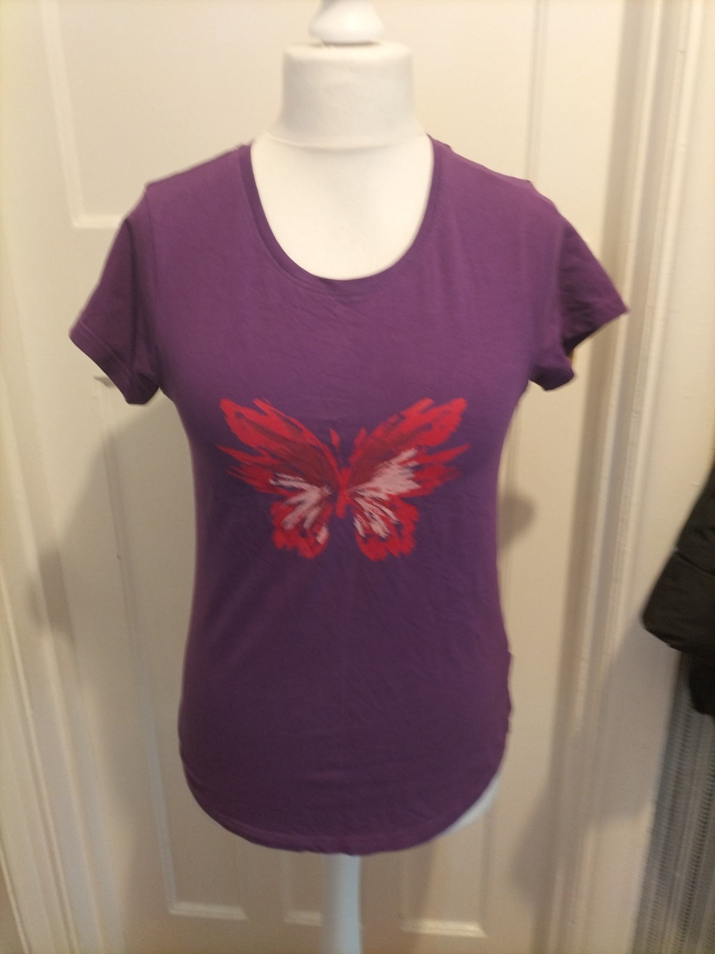 Ladies Mountain Warehouse Size 12 Deep Purple Floral Short Sleeved Tshirt