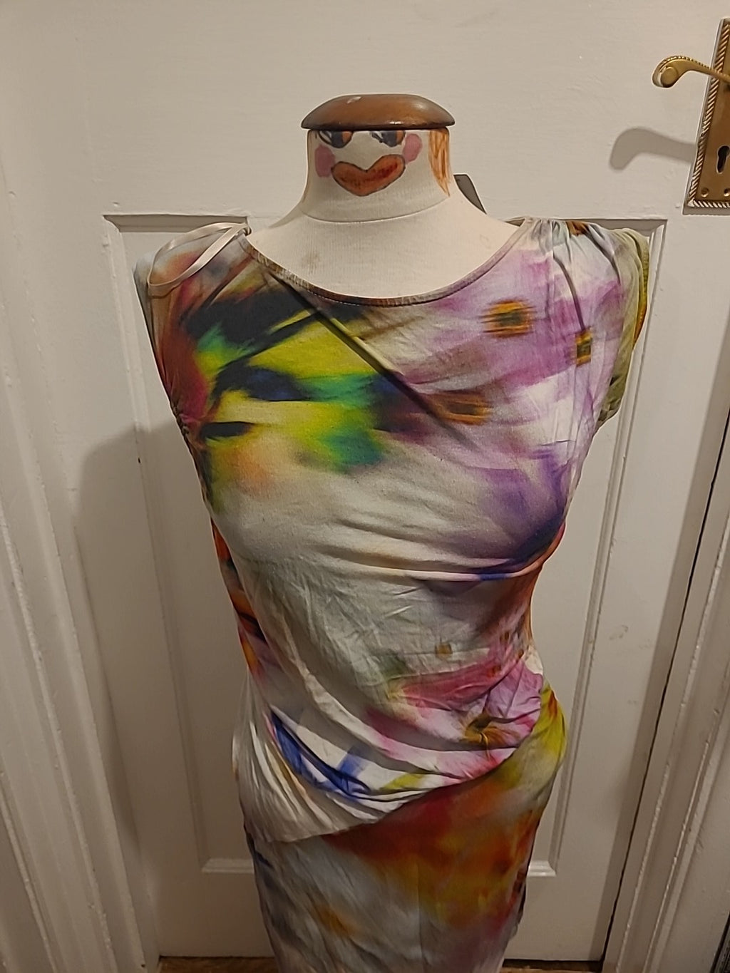 Ladies River Island Size 12 Multicoloured Padded Sleeveless Dress