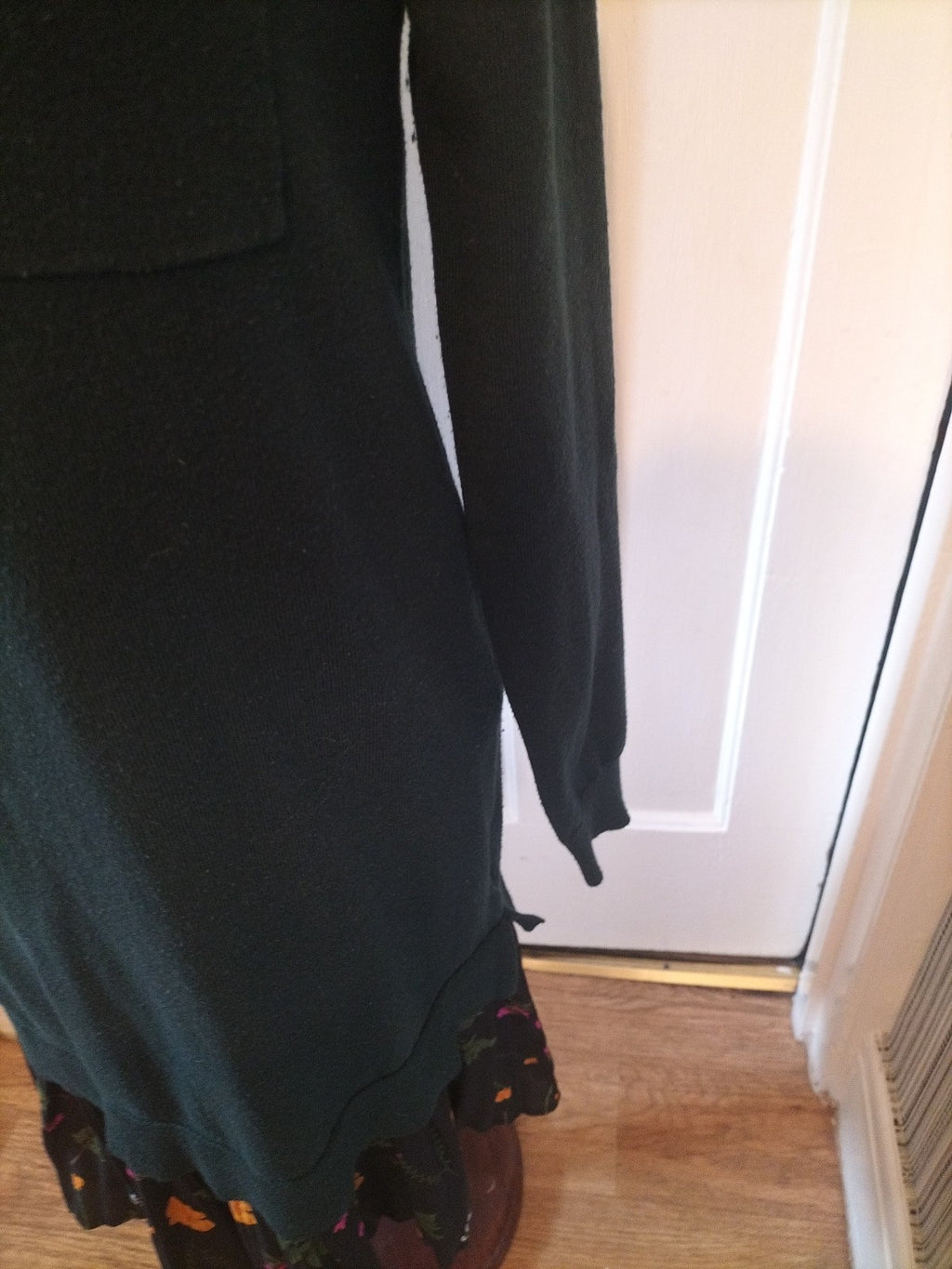 Ladies Next Size 10 Bottle Green Long Sleeved Dress