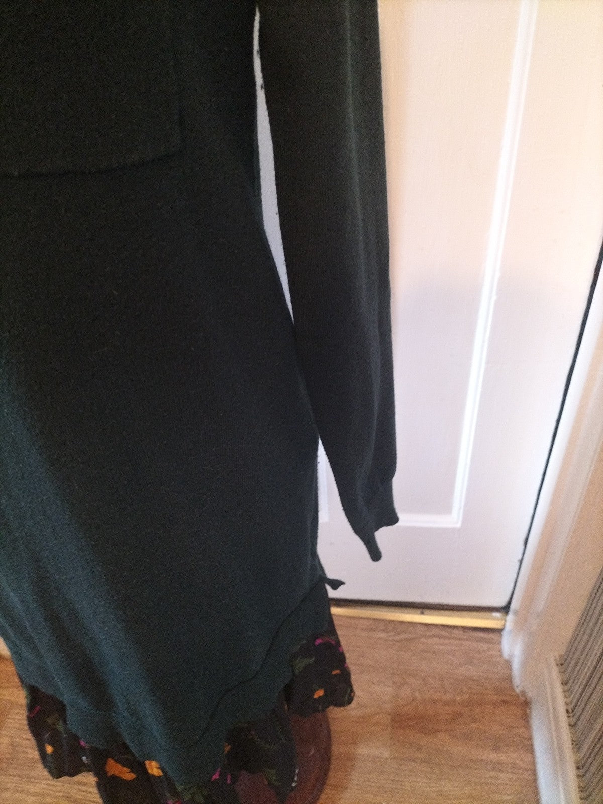 Ladies Next Size 10 Bottle Green Long Sleeved Dress