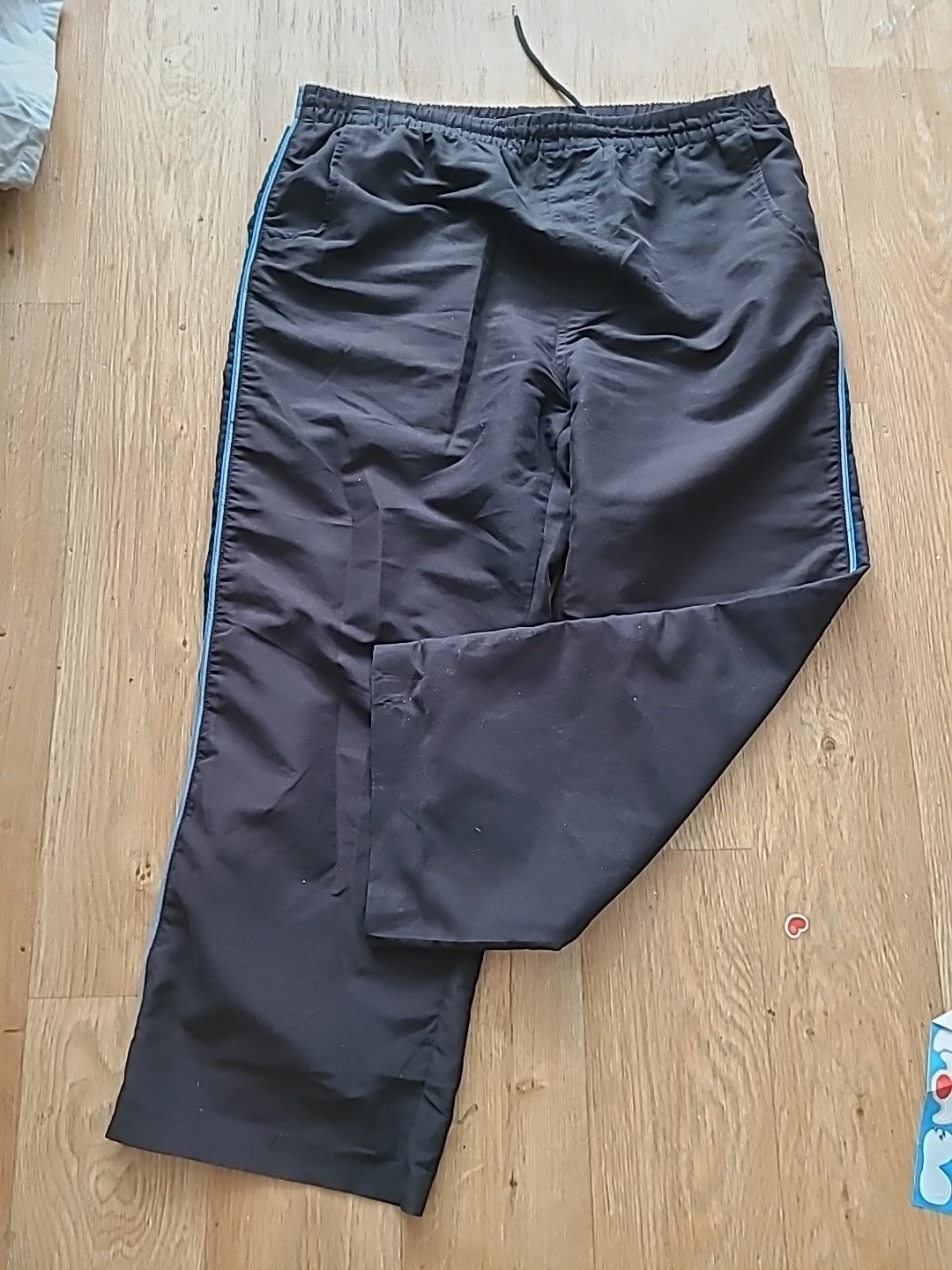 Mens George Size Large Black Elasticated Track Pants