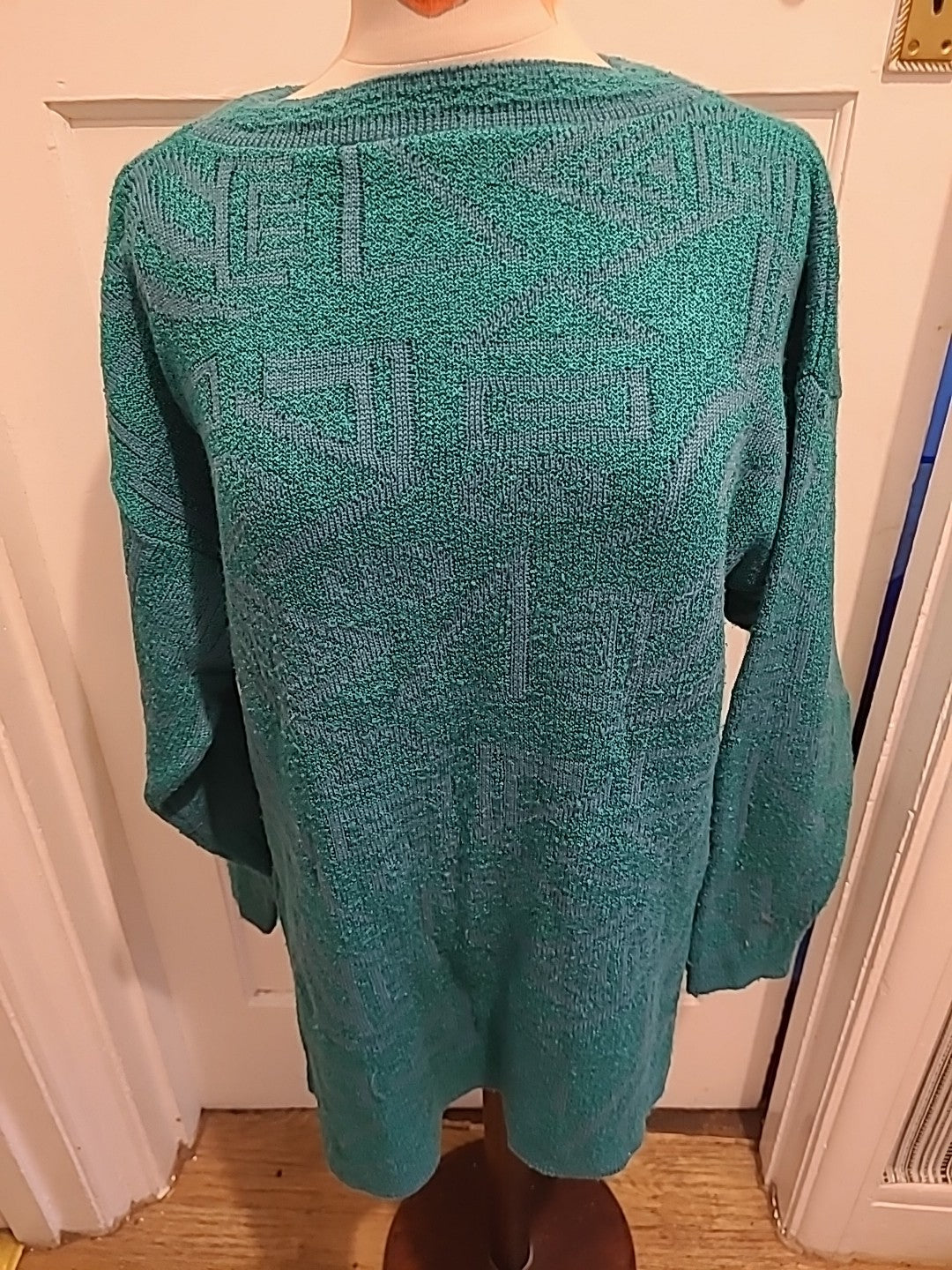 Ladies Janique Size Large Green Long Sleeved Warm Pullover Jumper