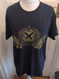 Gildan Large Navy And Gold Scotland Print Short Sleeve T-shirt