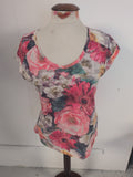 Tu 12 Multicoloured Lightweight Floral Blouse Short Sleeve