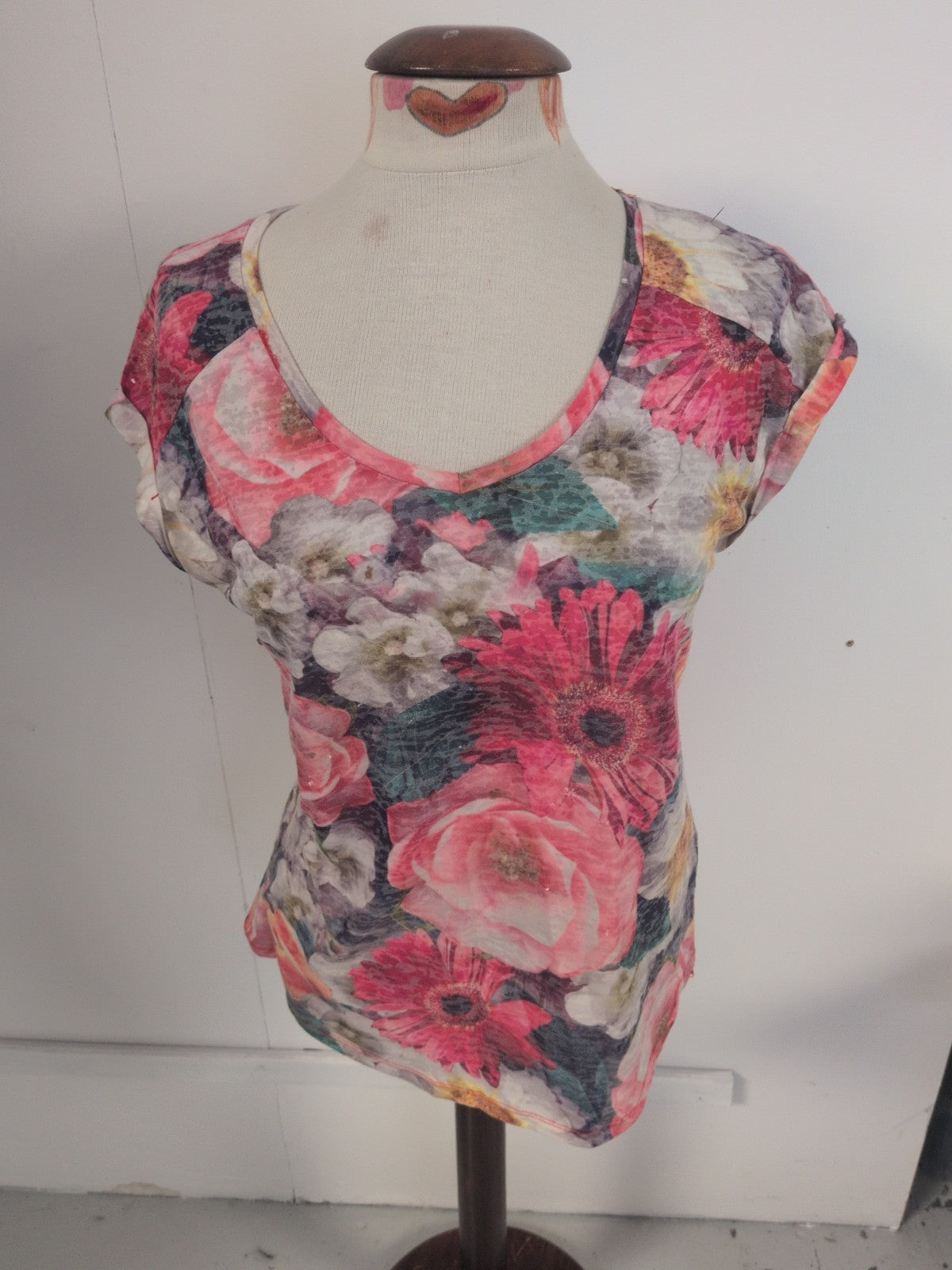 Tu 12 Multicoloured Lightweight Floral Blouse Short Sleeve