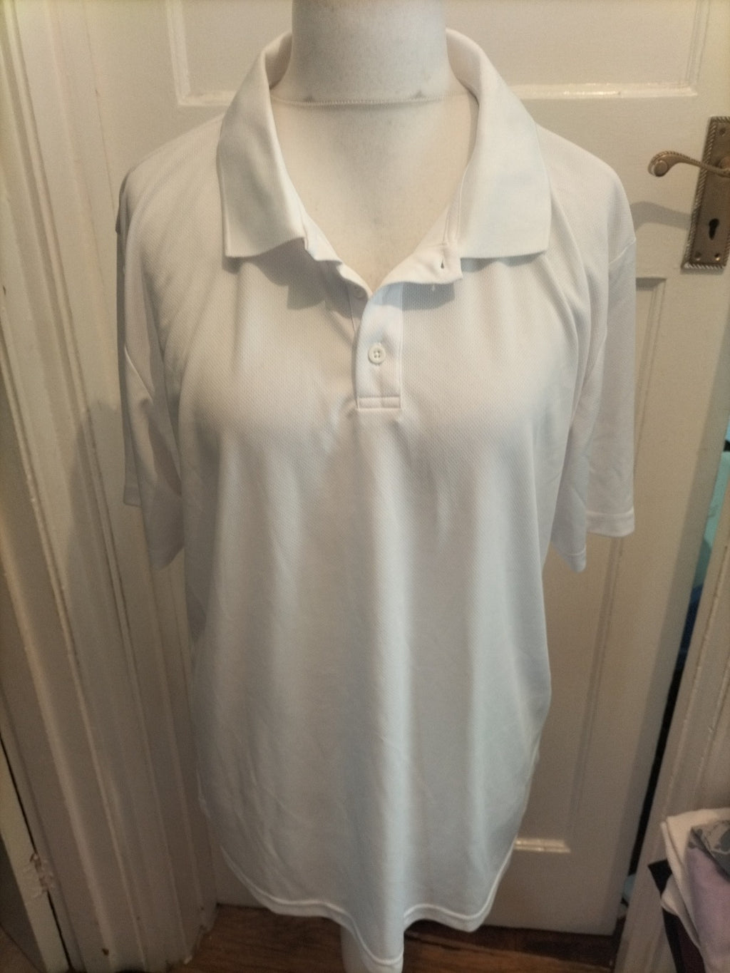 Active Intent XL White Short Sleeve Cool Dry Polo