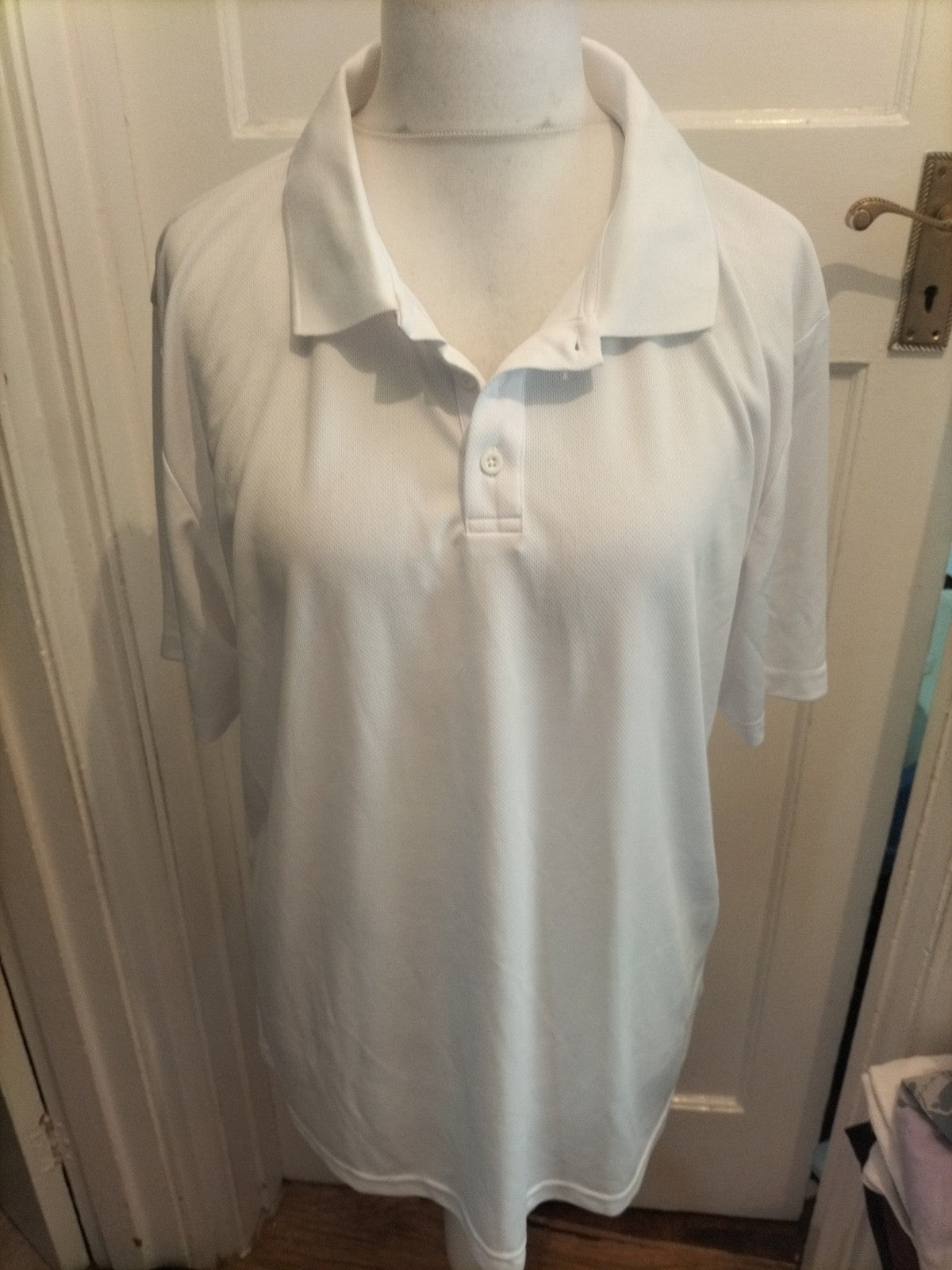 Active Intent XL White Short Sleeve Cool Dry Polo