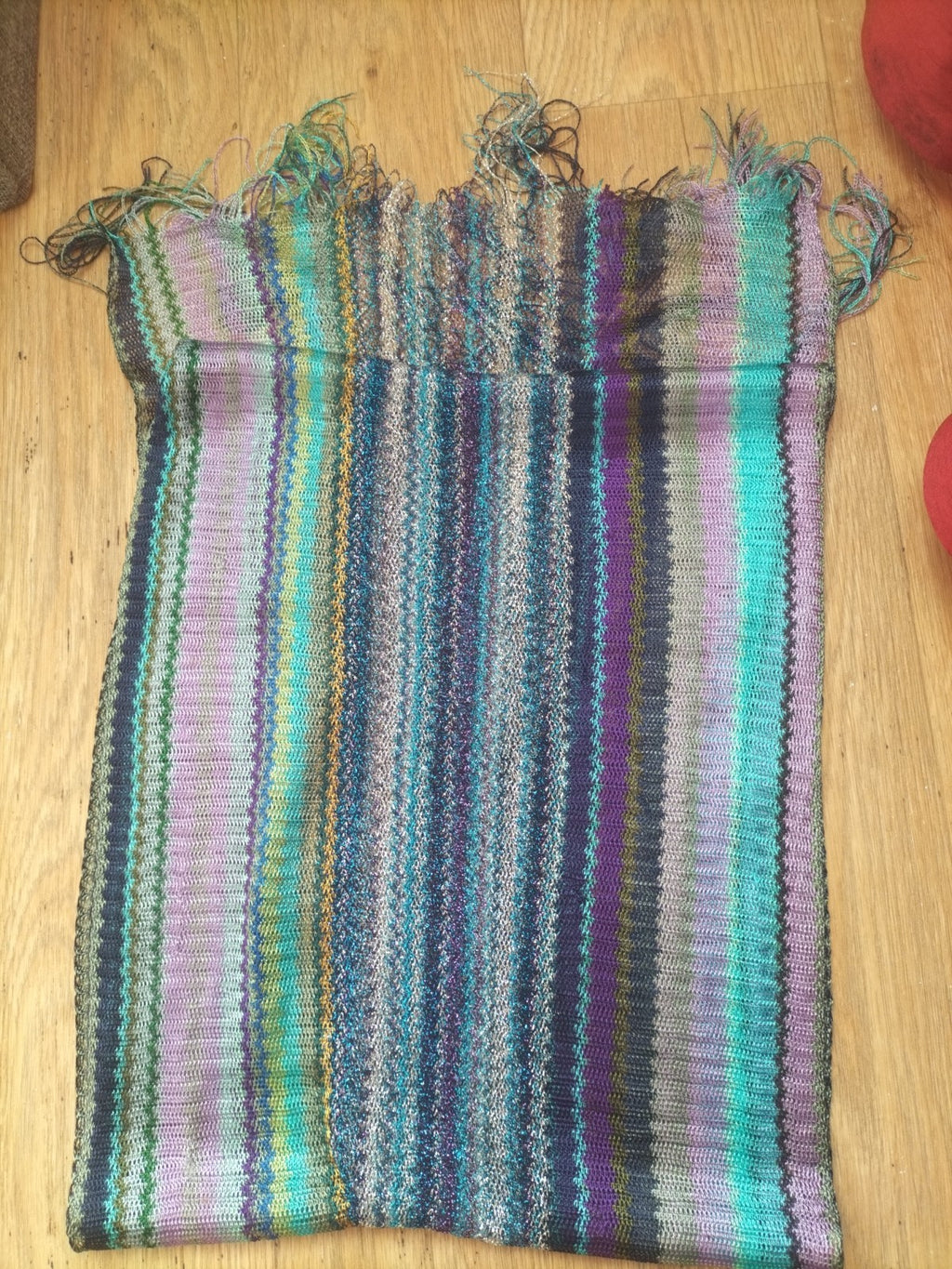 Ladies Multi Coloured Striped Scarf