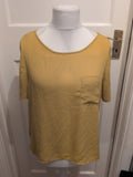 Ladies George Size 14 Yellow Short Sleeved Blouse