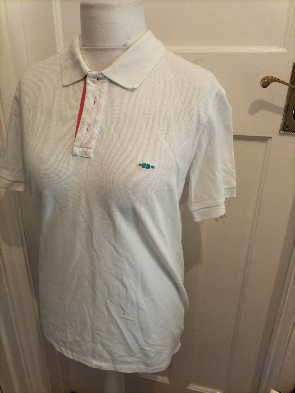 Mens Reef Knots Size Small White Short Sleeved Polo