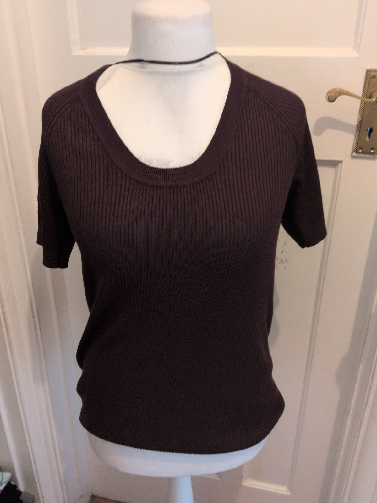 Kiabi XL Dark Brown Short Sleeve Jumper