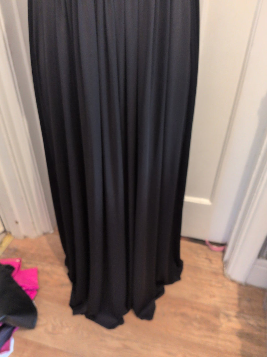 John Lewis 14-16 Cream And Black V Neck Ruffle Sleeveless Long Length Dress