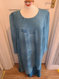 Ladies Size XL Blue Toned Lined Long Sleeved Dress