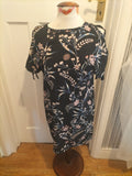Ladies Peacocks Size 8 Black Floral Open Shoulder Dress