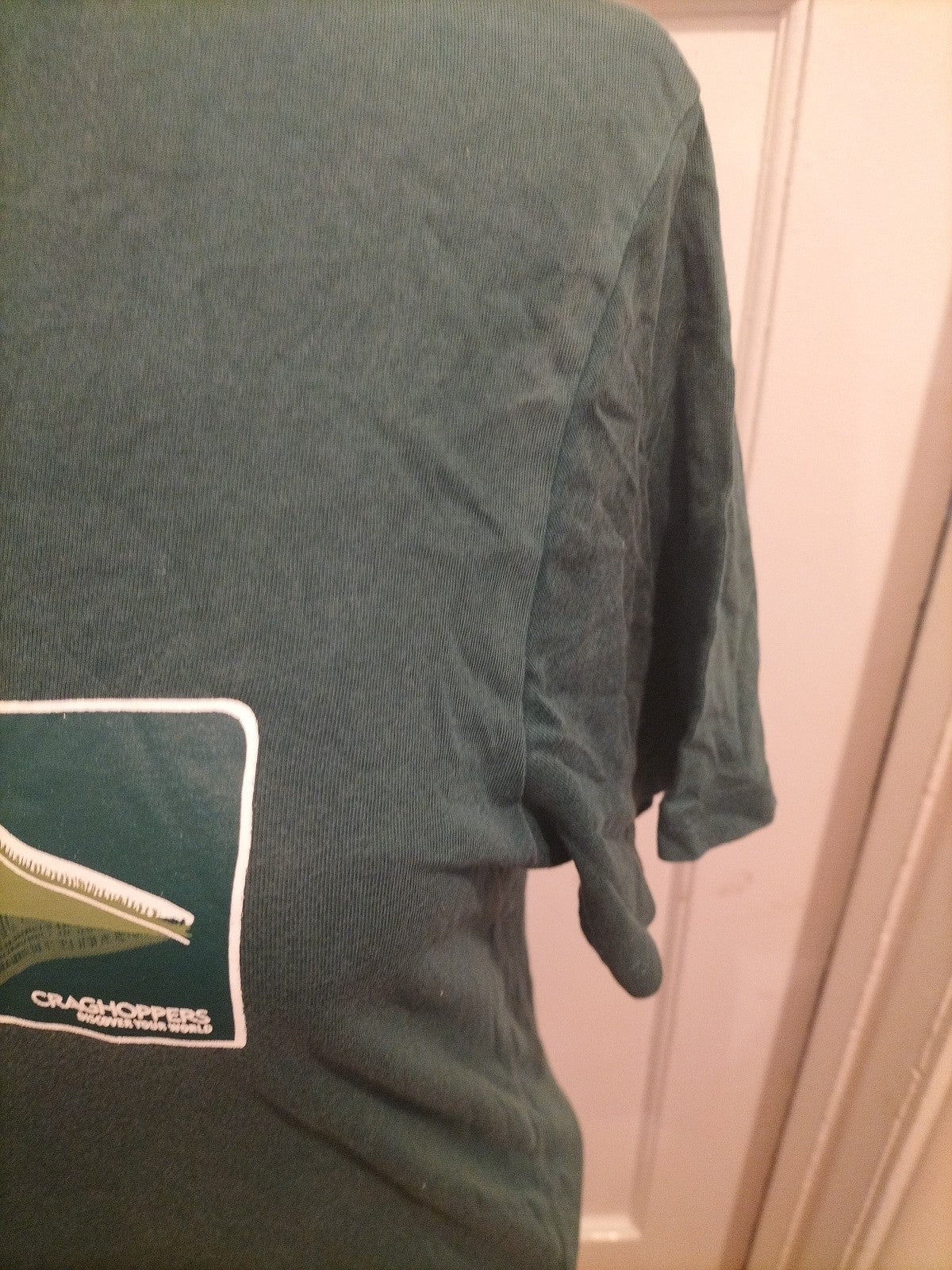 Mens Craighoppers Size Medium Green Short Sleeved Printed Tshirt