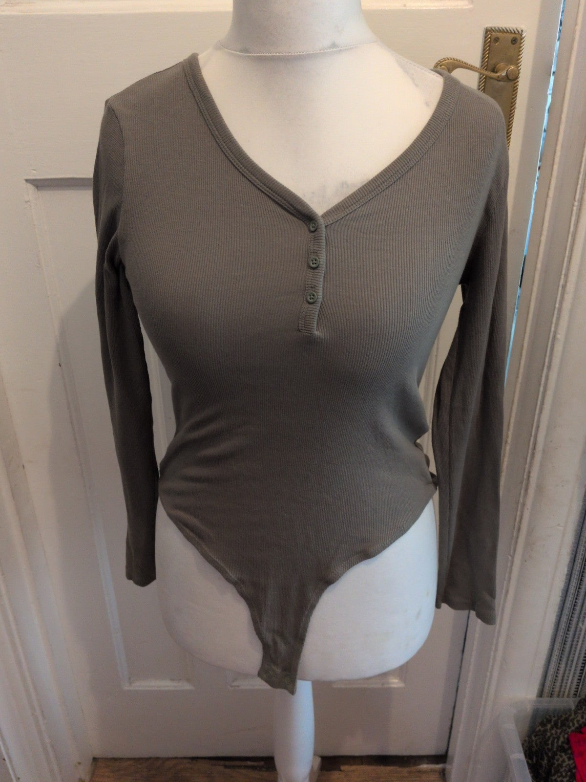 Ladies Primark Long Sleeve Green Bodysuit