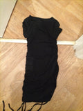 Ladies Shein Size M Black Short Sleeved Ruched Dress