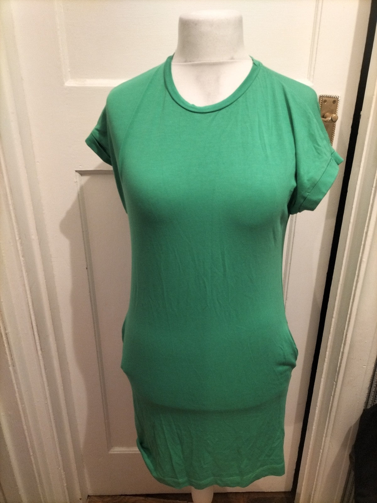 Ladies George Size 8-10 Green Short Sleeved Dress