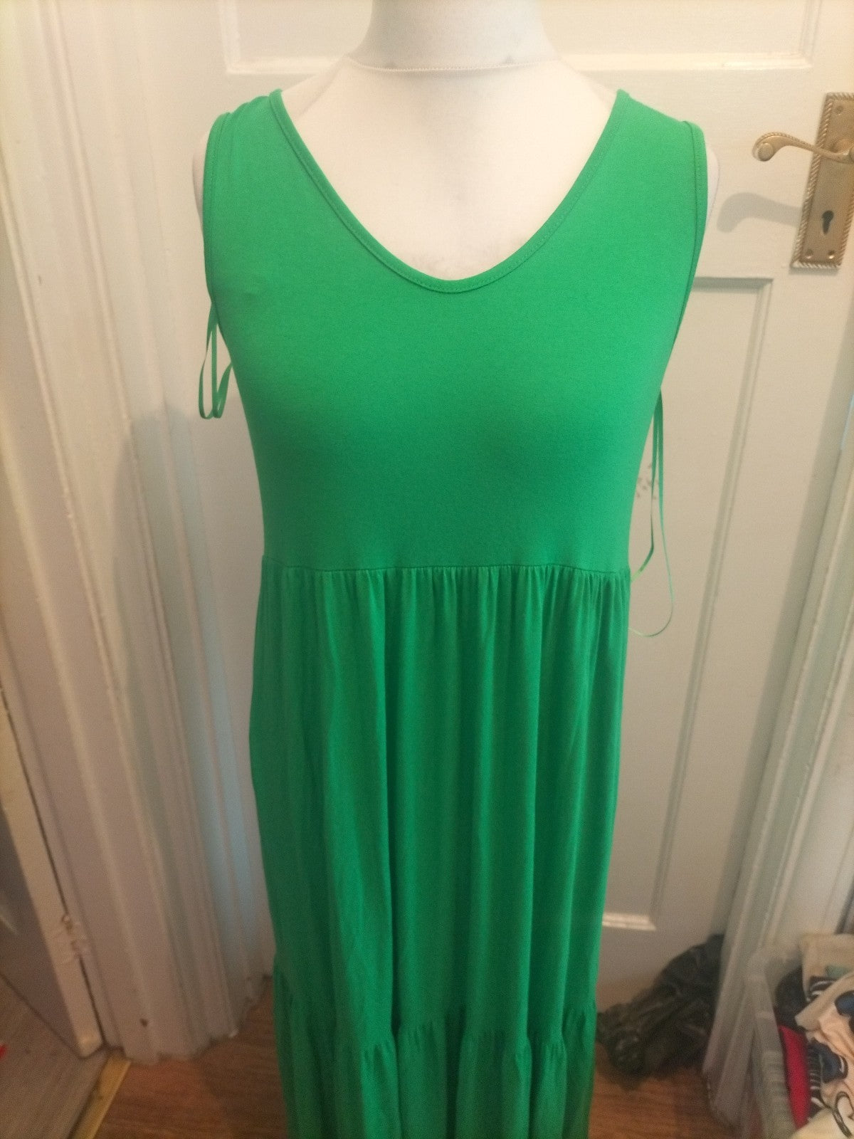 George 12-14 Green Sleeveless Dress Long Length