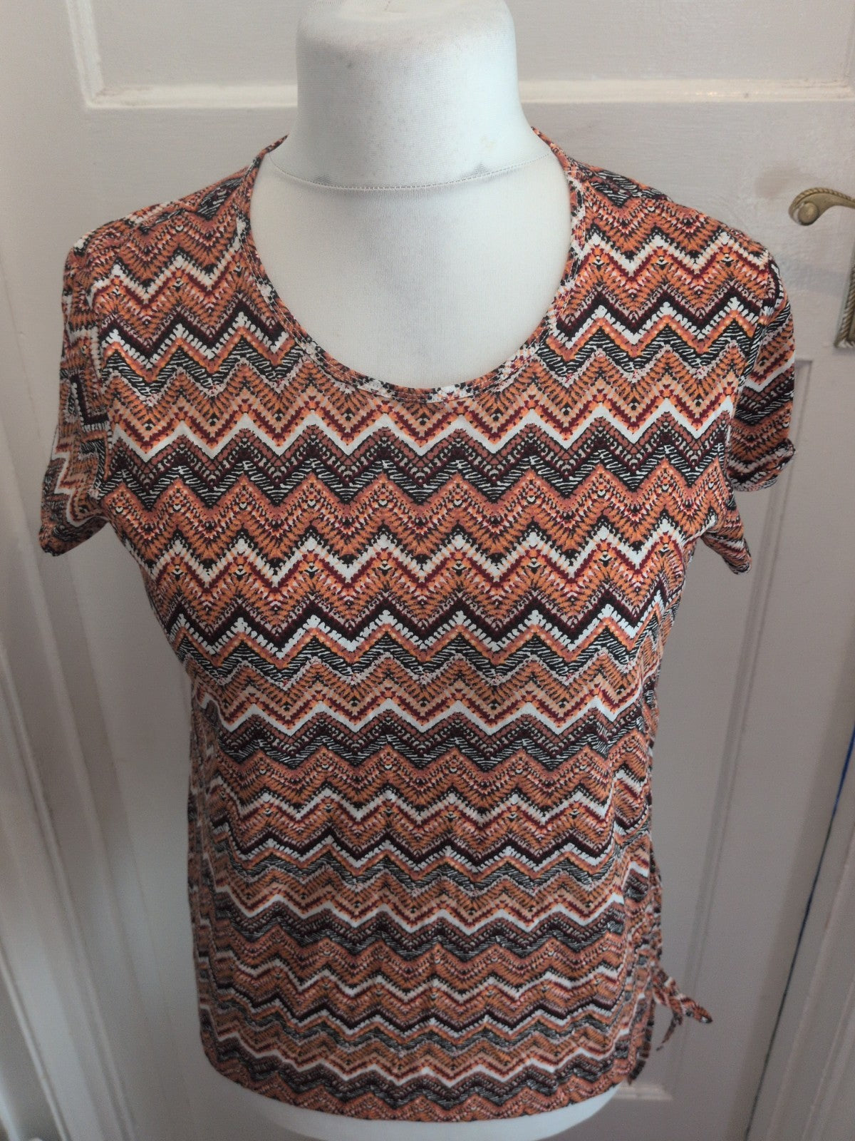 George 12 Multicoloured Zig Zag Pattern Short Sleeve T-shirt