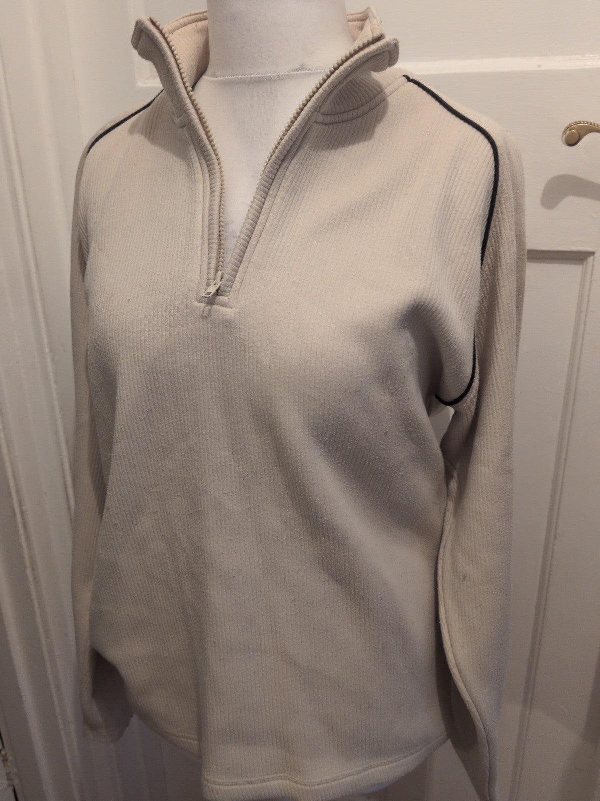 BHS Large Stroke Rib Long Sleeve Collared Jumper