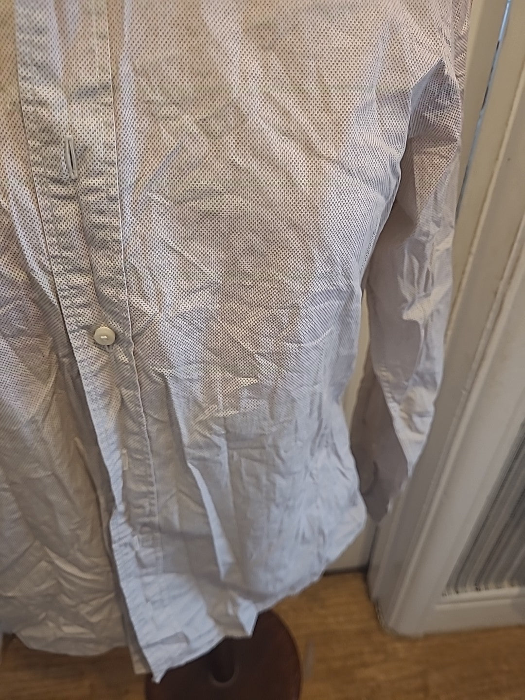 Mens Blaq Size Small Beige Grey Dotted Long Sleeved Shirt