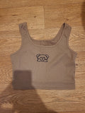 Ladies Romwe Size XS Brown Ribbed Teddy Sleeveless Top