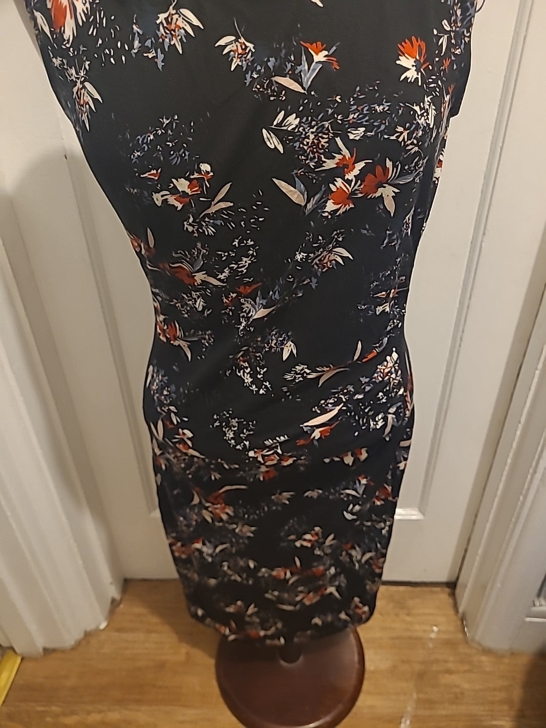 Ladies F&F Size 14 Black White Red Sleeveless Padded Dress