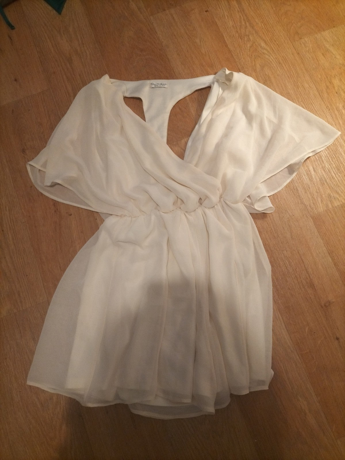 Ladies Miss Selfridge Size 8 Cream Lined Short Sleeve Playsuit