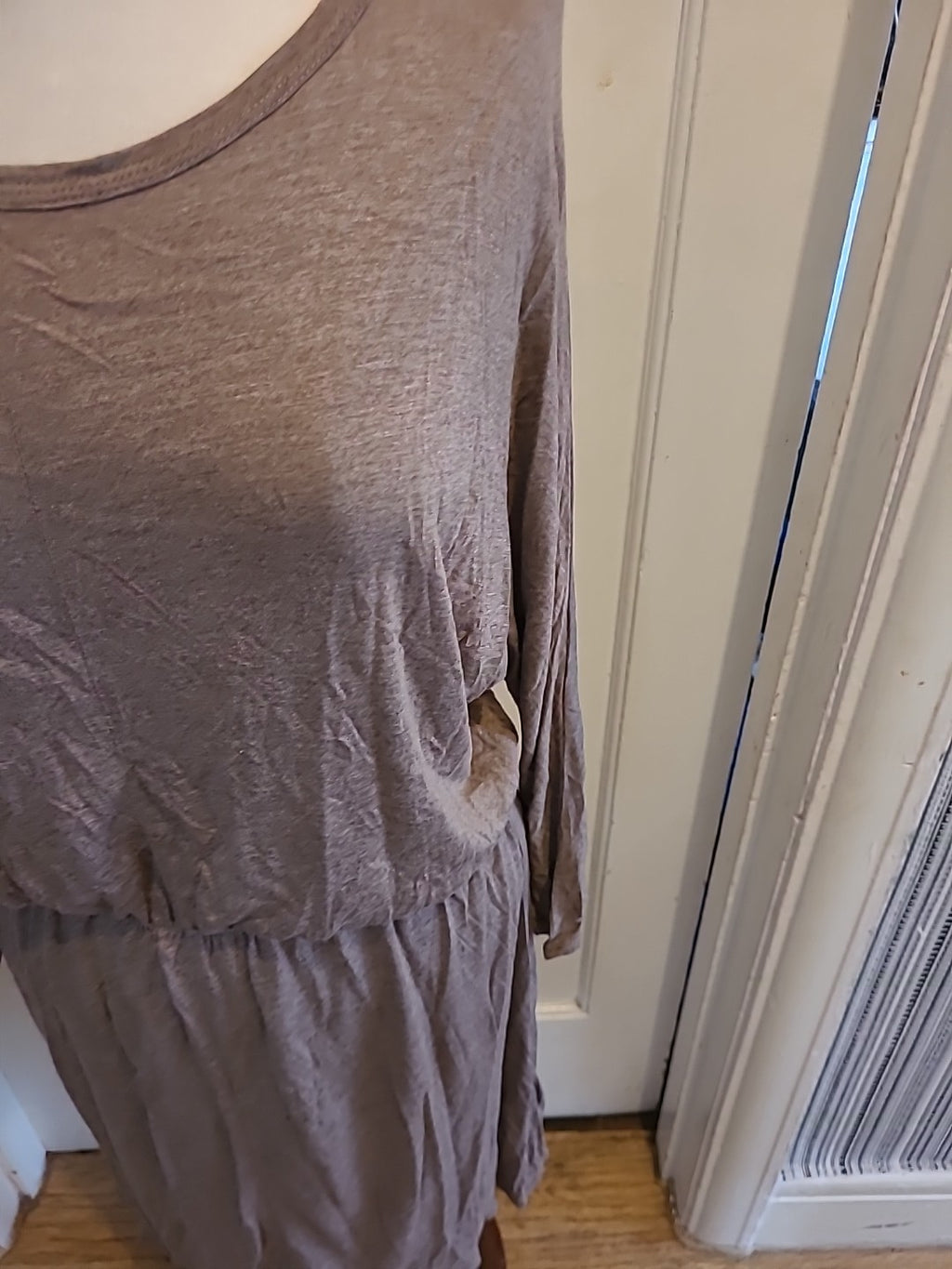 Brand new ladies h+m size medium beige mid sleeved dress