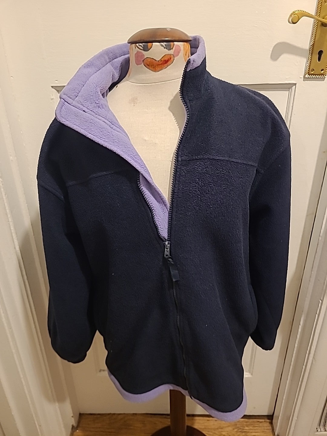 Ladies For Women Size 10/12 Black Zipped Pullover Jumper