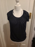 Brand New Ladies Tu Size 8 Black Short Sleeved Longline Top