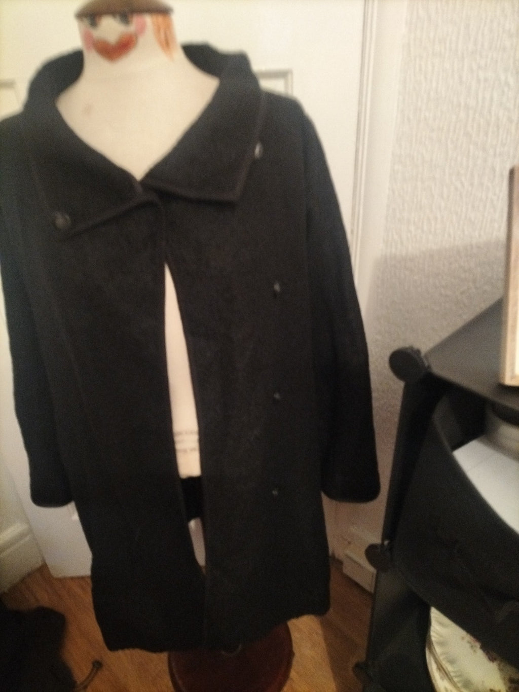 Ladies Basler Size 10 Black Long Sleeved Popper Fastening Coat
