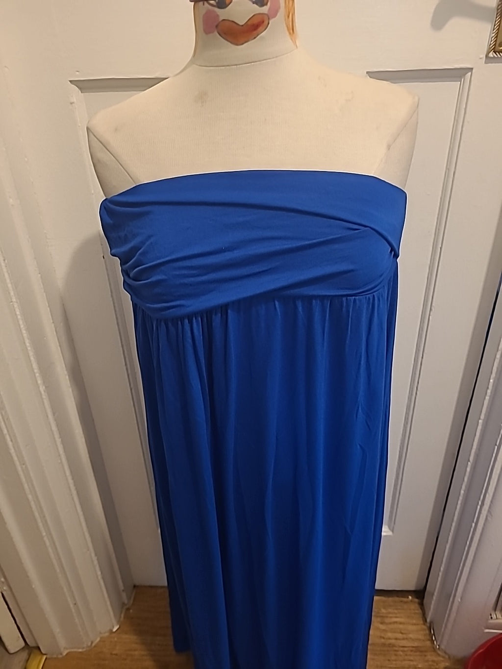 Ladies Size Medium Royal Blue Sleeveless Strapless Dress