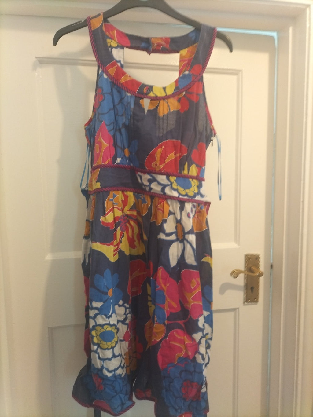 Ladies Next Size 8 Multi Coloured Floral Sleeveless Dress