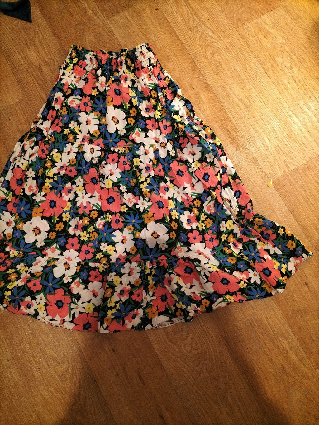 Ladies George Size 8 Multicoloured Floral Elasticated Flare Skirt